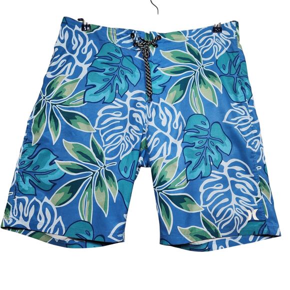 Blue Tropical Hurley Swim Board Shorts Size 34 - Picture 1 of 4